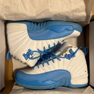 Jordan Blue and White Sneakers Iconic High-Top Design